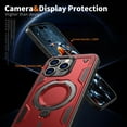 thumbnail image 3 of Rugged Phone Case for Apple iPhone 13 Pro, Military Grade Shockproof iPhone 13 Pro Case with Ring Holder, Kickstand, TPU & PC Shell MagSafe Compatible iPhone 13 Pro Cover, Red, 3 of 5