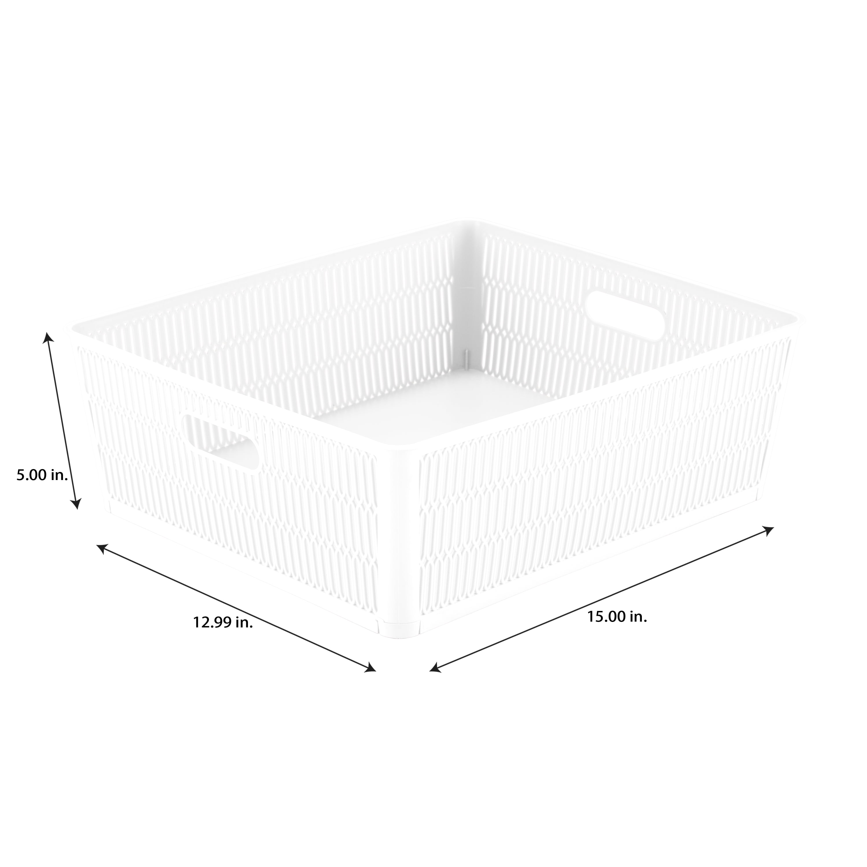 Eslite Plastic Storage Baskets,11.4X8.9X4.7,Pack of 4 (White)
