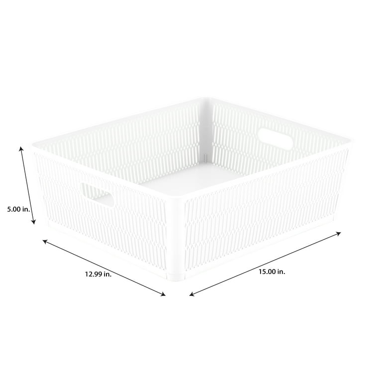 White plastic storage baskets outlet