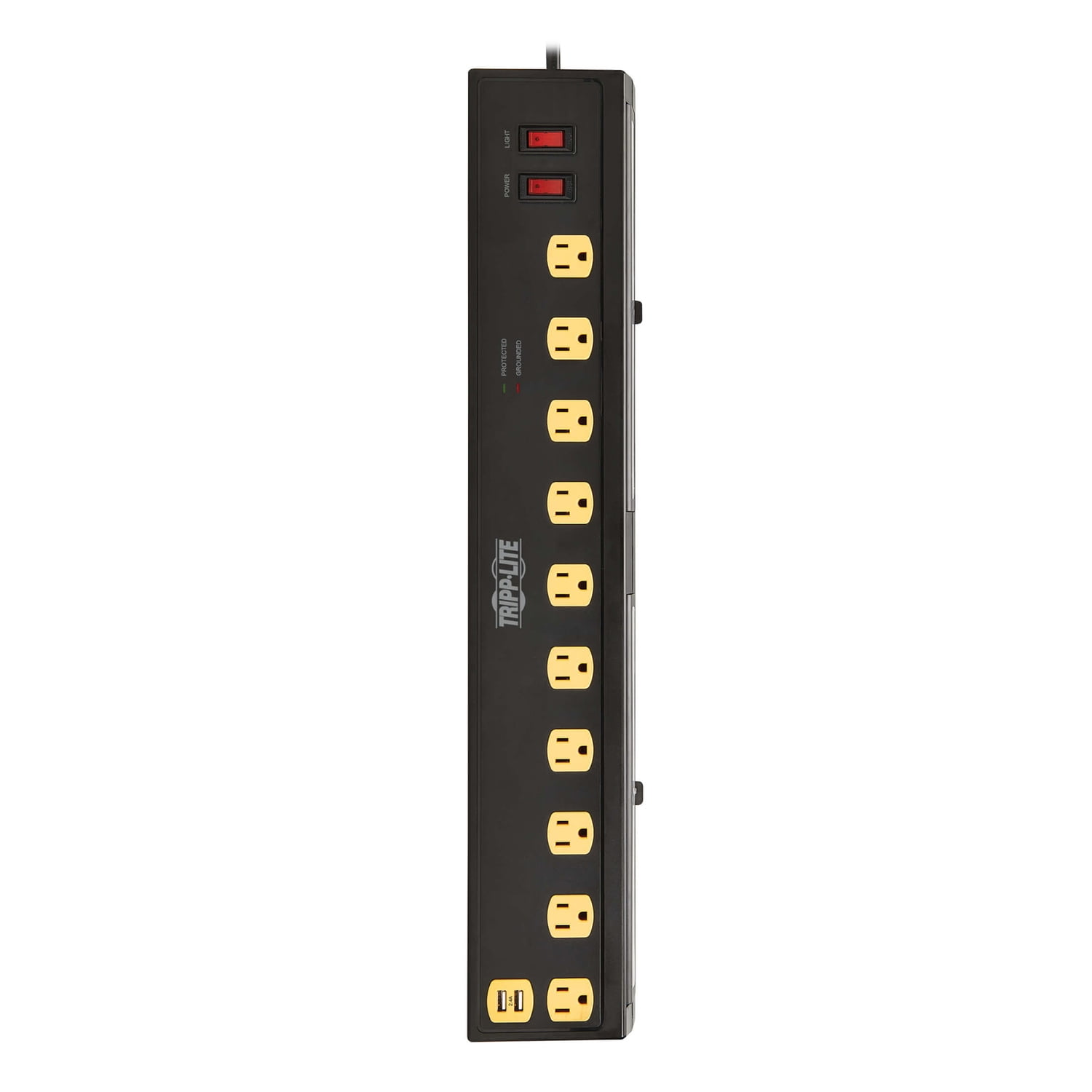 Tripp Lite by Eaton Protect It! 1,350-Joules Surge Protector with 2 Swivel Light Bars, 10 Outlets with 4 USB Ports, 6-Ft. Cord, TLP1006USB, TLP1006USB
