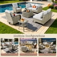 thumbnail image 5 of Vcatnet Outdoor Patio Furniture Sets 8 Pieces Sectional Sofa Wicker Conversation Set with Swivel Glider Chairs and Solar Powered Coffee Table for Porch, Deck, Gray, 5 of 11