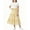 Yellow, variant on Tween Girls 2 Piece Outfits Casual Short Sleeve Crewneck Bowknot T Shirt and Elastic High Waist Flowy Midi Skirt Summer Clothes Vacation Playwear Boutique Sets