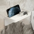 thumbnail image 6 of Aooww Wall Phone Holder Adhesive Wall Mount Universal Shelf Plastic Cell Phone Stand for Most Smartphones in Bathroom Kitchen Toilet,White, 6 of 6