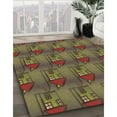 thumbnail image 3 of Ahgly Company Machine Washable Indoor Round Transitional Hazel Green Area Rugs, 5' Round, 3 of 7