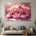 thumbnail image 6 of Mudket Cute Pink Leopard Cub Framed Canvas Wall Art, Magical Girly Sparkle Animal Decor for Girls Bedroom, Dorm, Bathroom Space, Ready to Hang-40"L x 28"W, 6 of 10