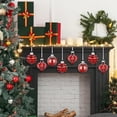 thumbnail image 4 of 9 Pcs Hand‑Painted Christmas Tree Ornaments, 3.14 Inch Plastic Hanging Baubles, Green Xmas Balls for Holiday Home Party Decor, 4 of 4