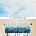 thumbnail image 4 of Kitchen Curtains Valances, Rod Pocket Valances for Windows, Small Window Treatment Valances for Window, Living Room,Bedroom, Bathroom, 54" W x 18" L, Blue Gold Marble (1 Panel), 4 of 6