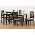 thumbnail image 4 of Baxton Studio Beige Fabric and Espresso Brown Finished Wood 7-Piece Dining Set, 4 of 15