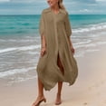 thumbnail image 4 of MaFYtyTPR Bikini Cover Up Tops Women's Solid Color Sexy Cut-Out Beach Bikini Swimsuit Smock, 4 of 5