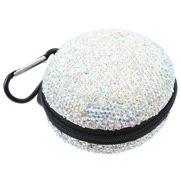 OUNONA  Round Earphone Organizer Shock-proof Bag Headphones Wired Case Travel