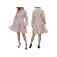 thumbnail image 4 of VISgogo Vestido de primavera para mujer, vestido de manga larga con estampado floral/leopardo con cuello en V, trajes sueltos hasta la rodilla para mujer VISgogo moda, 4 of 9