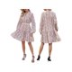 thumbnail image 4 of VISgogo Vestido de primavera para mujer, vestido de manga larga con estampado floral/leopardo con cuello en V, trajes sueltos hasta la rodilla para mujer VISgogo moda, 4 of 9
