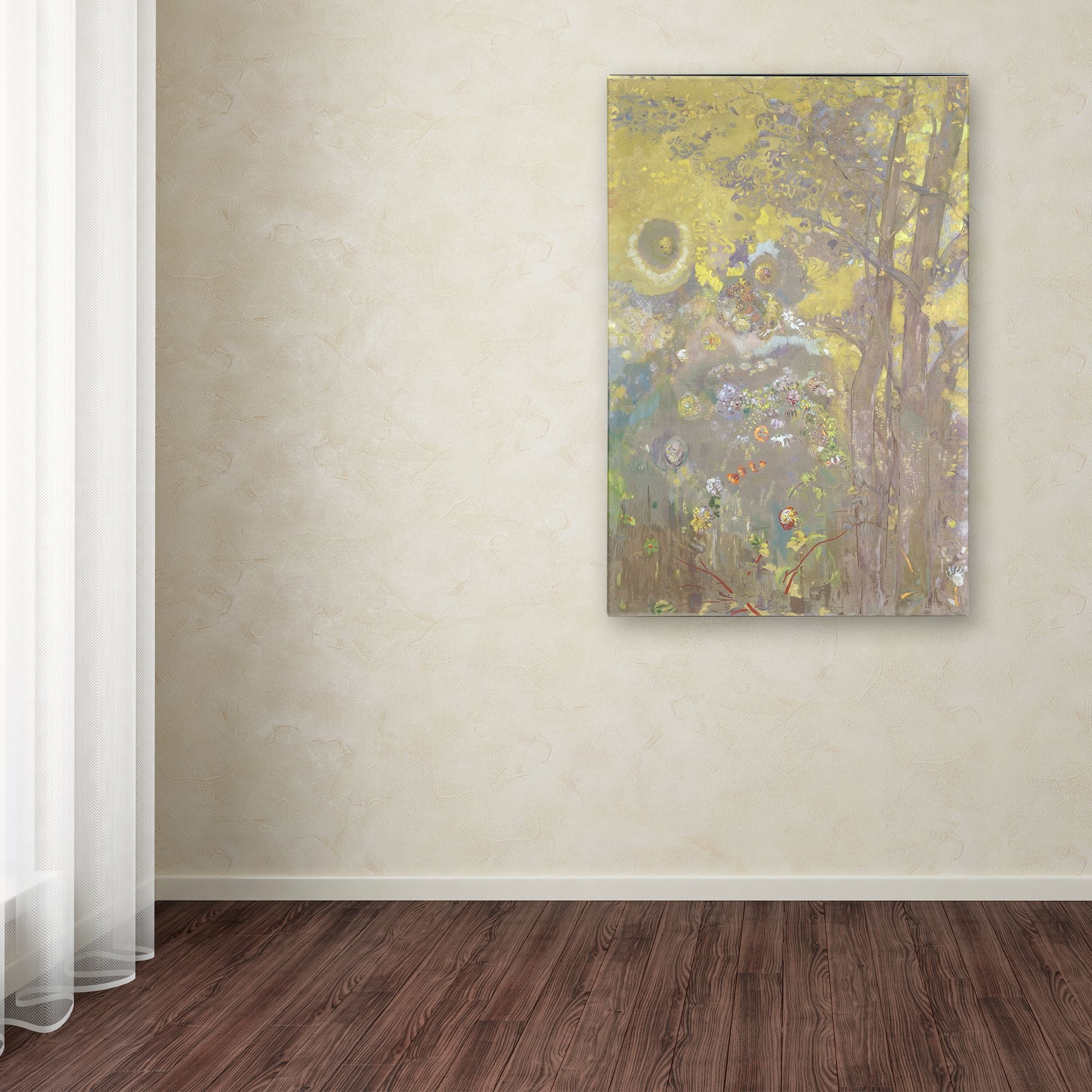 Odilon Redon 'Trees On A Yellow Background' Canvas Art