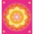 thumbnail image 3 of Lotus Duvet Cover Set, Mandala with Planet Cosmos Galaxy Themed Graphic Art Print, Decorative 3 Piece Bedding Set with 2 Pillow Shams, King Size, Hot Pink Yellow Red, by Ambesonne, 3 of 3