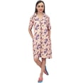 thumbnail image 1 of Bimba Chemise de Nuit à Manches Courtes Imprimé Floral pour Femmes avec Poches - 8, 1 of 10