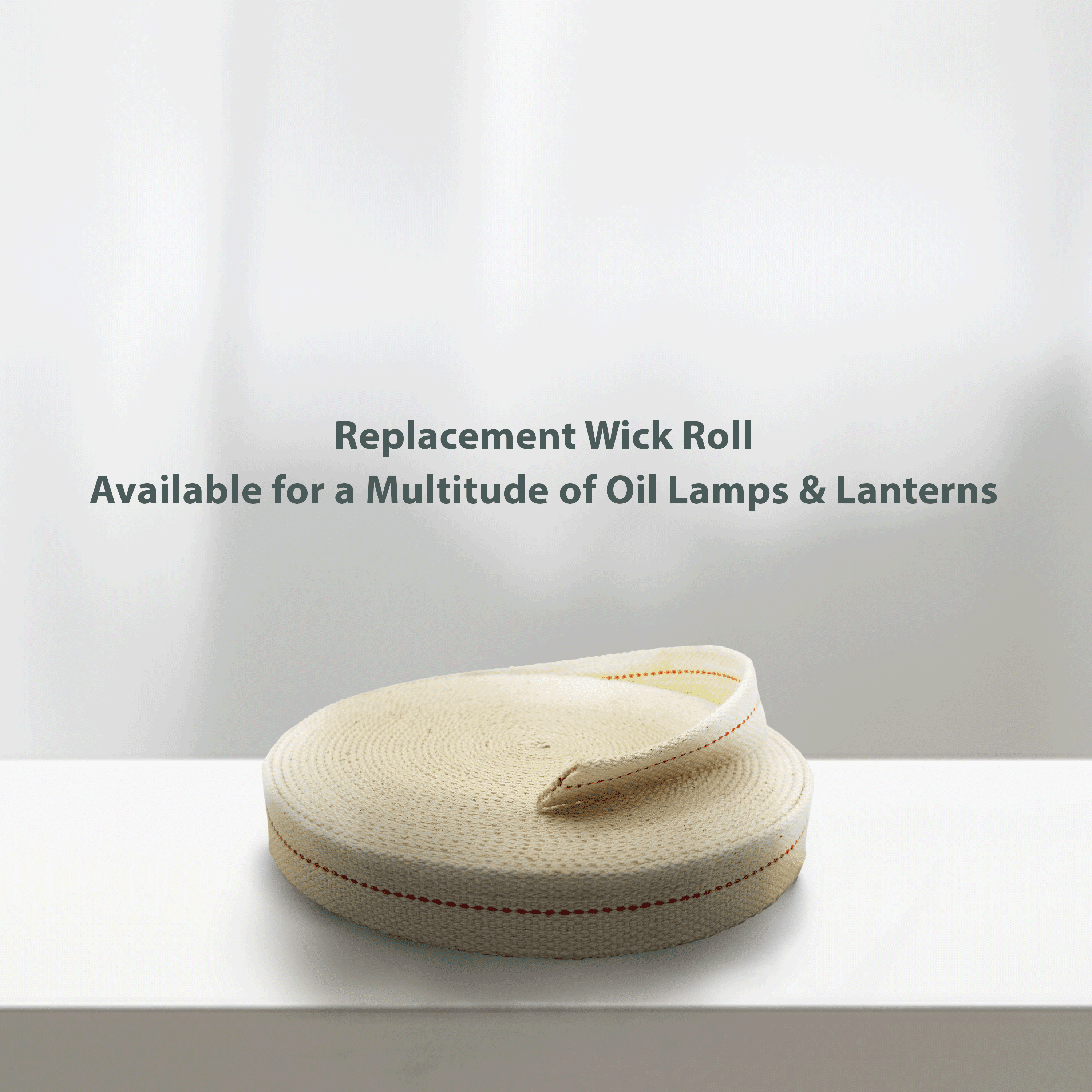Light Of Mine 1" Inch 100% Cotton Flat Wick 33 Foot Roll for Paraffin Oil or Kerosene Based Lanterns and Oil Lamps with Genuine Red Stitch - Pack 6