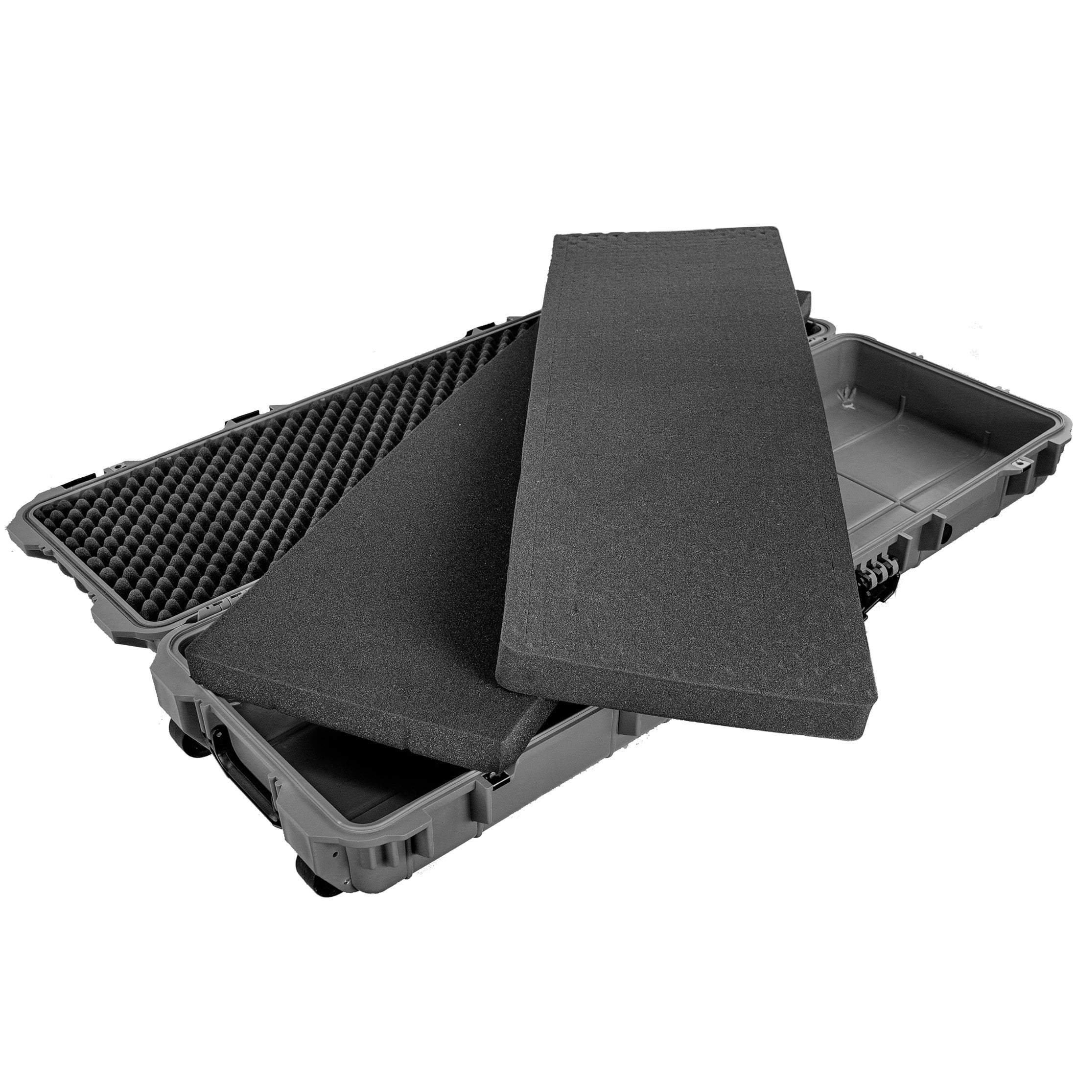Eylar Standard 44in Waterproof Roller Hard Rifle Case w/Foam, Gray, SA00008-GRA