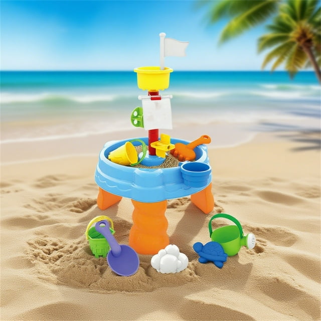 Hearth & Gear Preschool Water Table Children's Activity Sensory Table Fish And Toy Set With 13 Piece Toy Accessories Suitable For Summer Activities With Fishing Game Set For Boys And G Animal Floats
