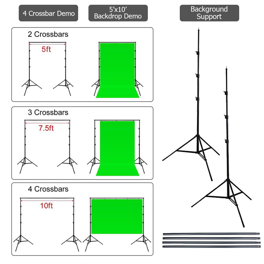 Ktaxon Photography Kit 4 Light Bulb 3 Umbrella Muslin Backdrop Stand Set Photo Studio