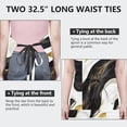 thumbnail image 6 of Black and Gold Marble Layered Waves Pattern Apron-Garden Aprons for Women with Pockets-Cotton Linen Waterproof Kitchen Cooking Gardening Aprons Adjustable for Kitchen,Cooking,BBQ and Salon 33x27 Inch, 6 of 7