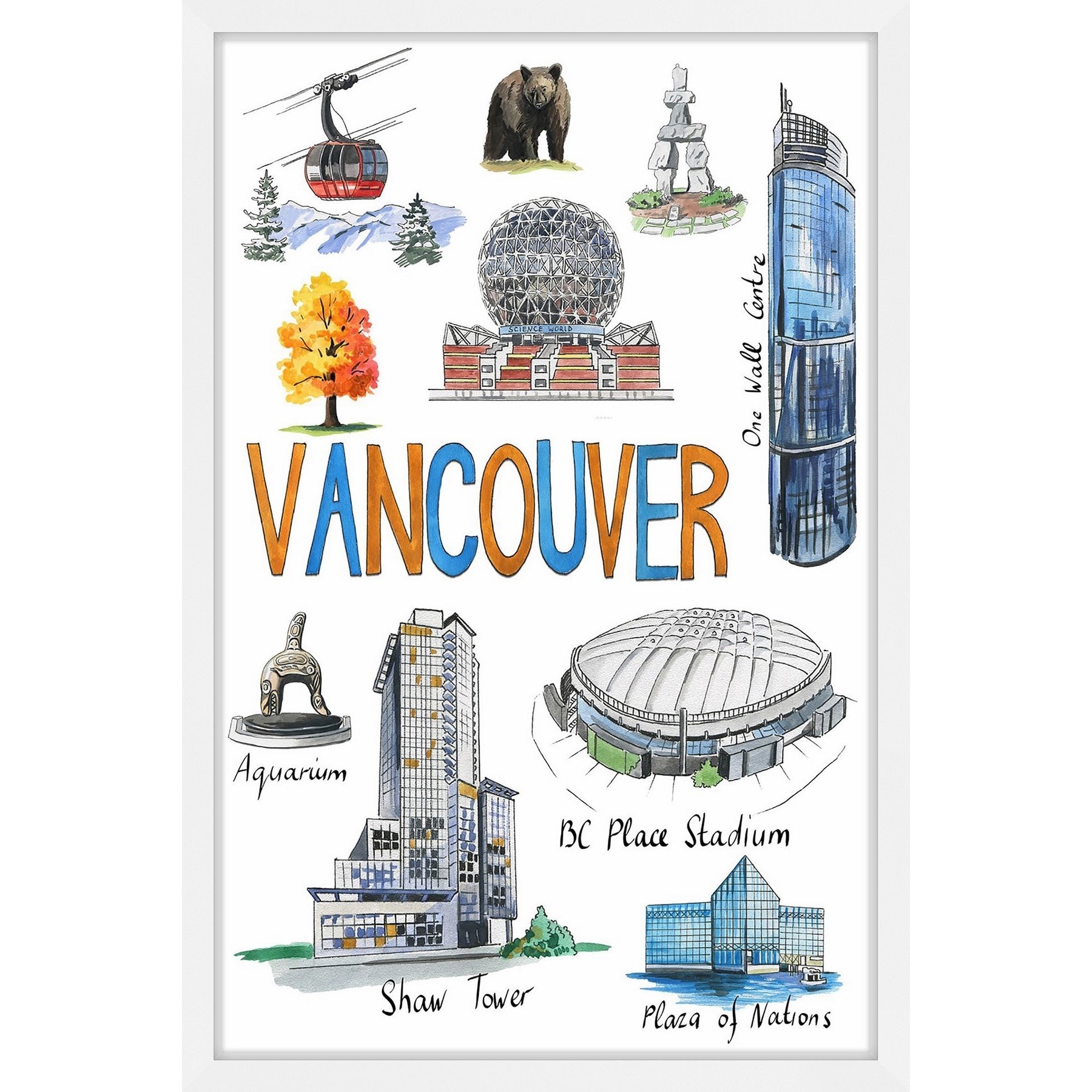 "Vancouver Sites" Framed Painting Print
