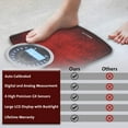 thumbnail image 4 of EILISON Highly Advance 2-in-1 Digital & Analog Weighing Scale for Body Weight-400lbs, 4 High Precison GX Sensor Accurate, Thick Tempered Glass, Extra Large Display(Red), 4 of 7