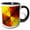 Black/White, variant on 3drose, Bold Red, Green and Golden Yellow Colored Abstract Kaleidoscope, 11oz Magic Transforming Mug