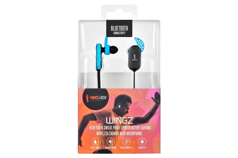 Neojdx Wingz Bluetooth Headphones, Wireless Sports Earphones w/ Mic IPX5 Waterproof HD Stereo Earbuds 6 Hour Battery Noise Cancelling Headsets