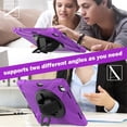 thumbnail image 4 of Funda para iPad Pro 11 2025 / 2024, Silicona Anti-caída + Capa Protectora de PC con Asa, Correa para el Hombro, Funda Protectora Resistente a Golpes y Tres Pruebas para Tablet, Morado, 4 of 6