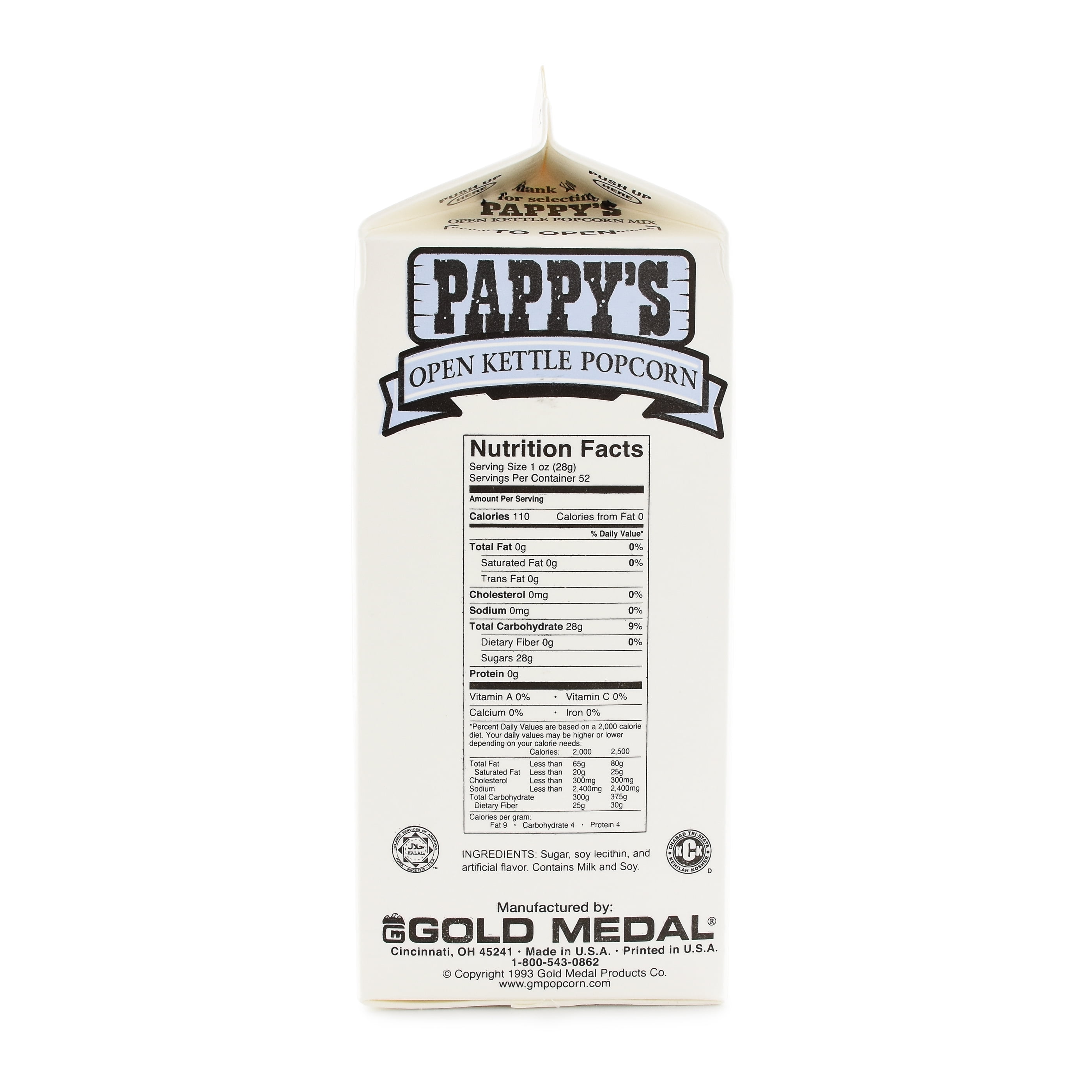 Gold Medal Pappy's Kettle Corn Popcorn Mix, 3.25 lb, 6 Count, Sweet and Salty Glaze for Any Kettle Popper