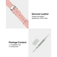 thumbnail image 3 of Uxcell Genuine Leather Band Smooth Flat Leather Watch Strap for Men and Women Pink/Silver Tone 20mm, 3 of 7