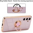 thumbnail image 5 of Electroplated Magnetic Ring Holder Case for Samsung Galaxy A54 5G, 360 Degree with Rotation Metal Anti-Drop Finger Ring Holder Magnet Car Holder Soft Slim Silicone Shockproof Cover - Purple, 5 of 16