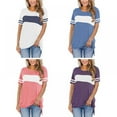 thumbnail image 4 of Ladies‘ Summer Explosive Color  Neck Loose Short-sleeved T-shirt, 4 of 7