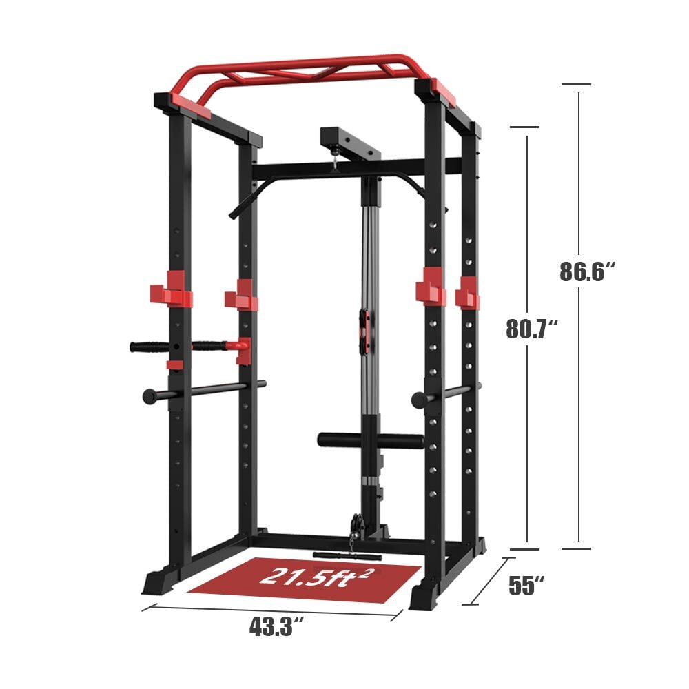 YIYADO Heavy-Duty Power Cage with Adjustable Rack and 1000Lbs Capacity