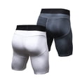 thumbnail image 1 of 2-Pack Men's Compression Shorts Fitness Cycling Quick-Drying Gym Exercise Running Sports Bra, 1 of 8