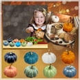 thumbnail image 5 of 1 Pcs Artificial Fake Pumpkin,Color Pumpkin Set,Halloween Thanksgiving Cushaw Pumpkin Decoration,Faux Vegetable Lifelike Food Model for Autumn Fall Harvest Embellishing and Display(Blue2), 5 of 6