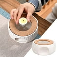 thumbnail image 5 of deevoka Ceramic Teapot Warmer Tealight Candle White Elegant Tea Heater Warming Base with 2, 5 of 9