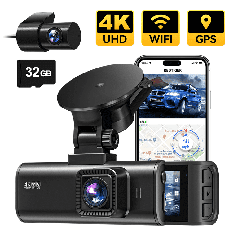 REDTIGER F7NP WiFi Dash Cam, 4K/2.5K HD, Night Vision, G