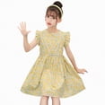 thumbnail image 2 of NOLDARES Girl's Casual Dress Summer Scoop Neck Sleeveless Flowy Print and Plain Sundress(Yellow,8-9 Years), 2 of 4
