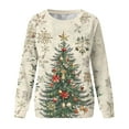 thumbnail image 6 of Craaazy Christmas Printed Sweatshirts for Women Long Sleeve Crewneck Tops Festival Outfits Xmas Tree Merry Christmas Gifts, 6 of 6