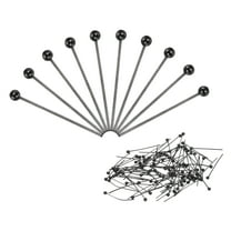 Uxcell 100Pcs Matte Black Ball Head Pins 18mm Wire Head Pins 24 Gauge Brass Head Pins for DIY Craft Jewelry Making