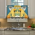 thumbnail image 2 of Yayeee Kitchen Curtains Light Filtering 27"x36" Rod Pocket Short Cafe Window Panel, Yellow Glasses, 2 of 7