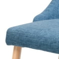 thumbnail image 4 of Noble House Beatrice Fabric Dining Chairs, Set of 2, Muted Blue, Light Walnut, 4 of 7