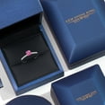 thumbnail image 5 of Gem Stone King 10K Two Tone Gold Pink Created Sapphire and Lab Grown Diamond Engagement Ring for Women | 0.73 Cttw | Round 5MM | Gemstone September Birthstone | Size 8, 5 of 6