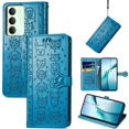 thumbnail image 4 of Étui Rabattable pour FOXDOCK Realme 14 5G, Chat et Chien en Cuir PU Embossé avec Fentes pour Cartes, Support, 4 of 6