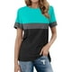 thumbnail image 1 of Camiseta de manga corta con cuello redondo y rayas para mujer - Tejido de punto transpirable - Informal/para el día a día - Tallas S-XXXL, 1 of 3