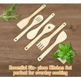 thumbnail image 2 of Wooden Spoons & Spatulas 6-Piece Bamboo Kitchen Utensil Set - Natural Material Scraper & Strainer Cooking Tools$$Home Decor, Kitchen, & Other, 2 of 7