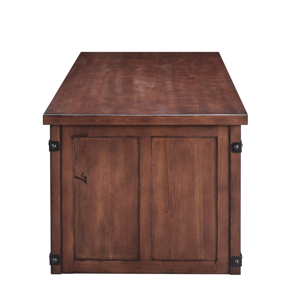 Private Jungle Modern Farmhouse Coffee Table, Rectangular Cocktail Table, Side End Table With Storage Shelf and Sliding Barn Doors
