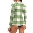 thumbnail image 5 of joogoo Womens UPF 50+ Sun Shirts Green Rustic Checkered Long Sleeve UV Protection Rash Guard Tops S, 5 of 7