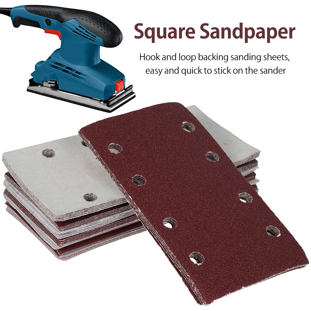 40 Mixed Grit Sandpaper Hook Loop Sand Sheet Sand Paper Fit Sheet Orbital Sander 